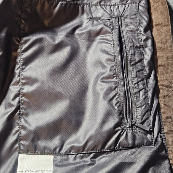 Ibex Men Wool Goose Brown Puffer Vest L Quiet Luxury Gorpcore Utility Layer - Picture 8 of 15